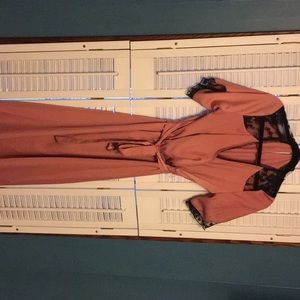 Pink dress with black lace